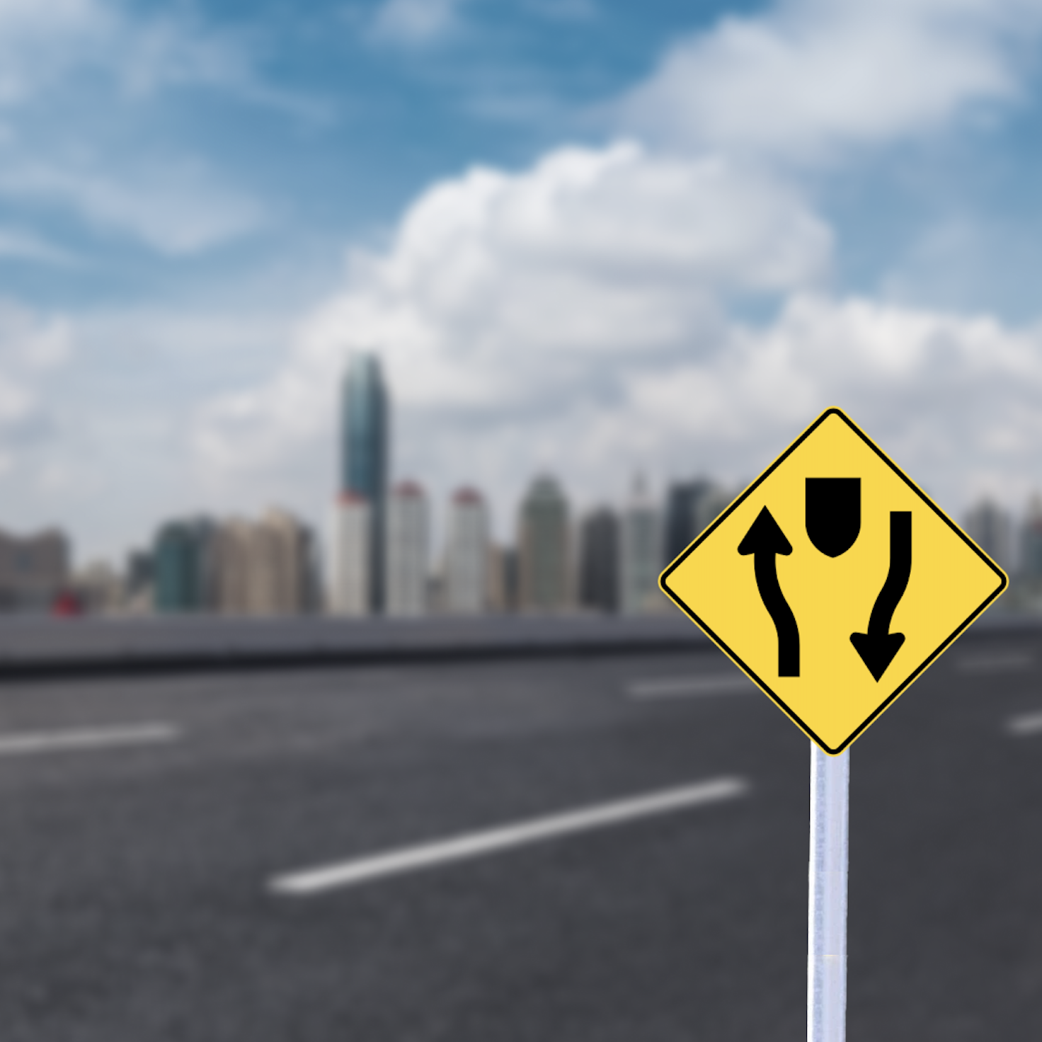 Divided highway Sign